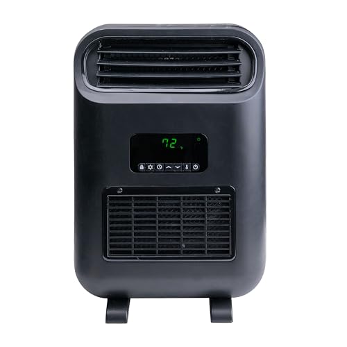 Comfort Zone 18" Wall Mount & Freestanding Space Heater – 1500W Electric Heater with Remote, Digital Thermostat, ECO Mode & 12H Timer – Portable or Wall-Mounted Personal Fan thumbnail 3
