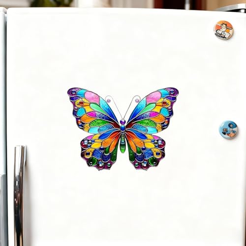 Imán decorativo acrílico forma mariposa colorido