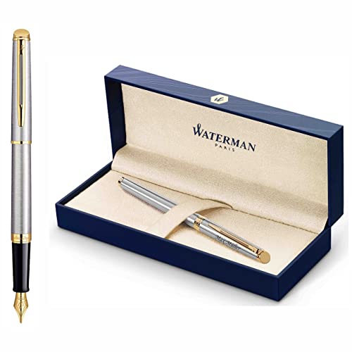 Waterman Stylo plume Hémisphère avec gravure | Cadeau pour homme et femme | inspiré de la mode parisienne | personnalisé | gravé | encre bleue | pointe...