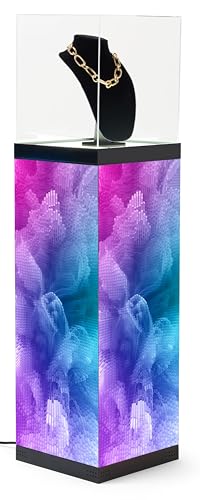 Image of Displays2go Digital Pedestal Display Case with 34 inch LED Screens & Illuminated Surface - NovaStar Media Player (DD031GVB)