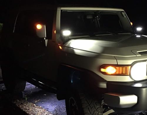iJDMTOY Bombillas LED de Espejo Lateral Ámbar para Toyota FJ Cruiser miniatura 3