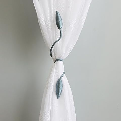 Valea Home 2 Pieces Curtain Tiebacks, Creative Window Drape Twist Tie Backs European Style Custom Made Curtain Holder Clips Decorative Draperies Holdbacks, Teal Cover