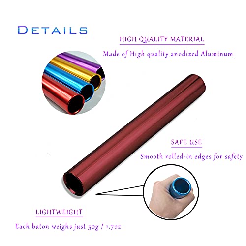 XMWangzi Aluminum Track Field Relay Batons, Race Equipments for Running Race Team, Suitable for Outdoor Sports Practice Athlete, Corrosion Resistant High Strength Smooth Surface by XMWangzi - Used condition - Image 3