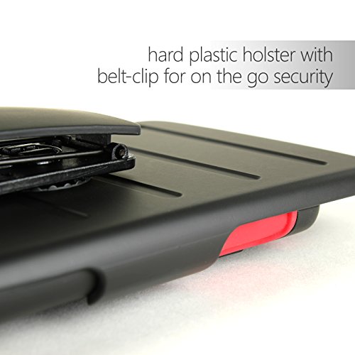 Samsung A7 Cover Case, Coveron [Trekker Series] Hybrid Belt Clip Holster Kickstand Combo Cover Case For Samsung Galaxy A7 (2015) A700 - Black & Black #TOP5