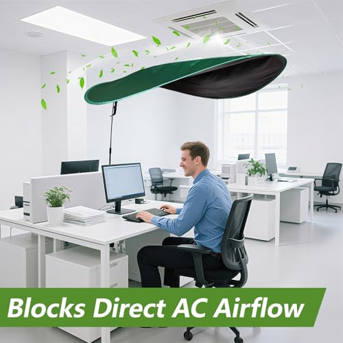 Green 55-Inch Adjustable Office Cubicle Desk Shade for Overhead Light Glare by CKAGF - Image 2