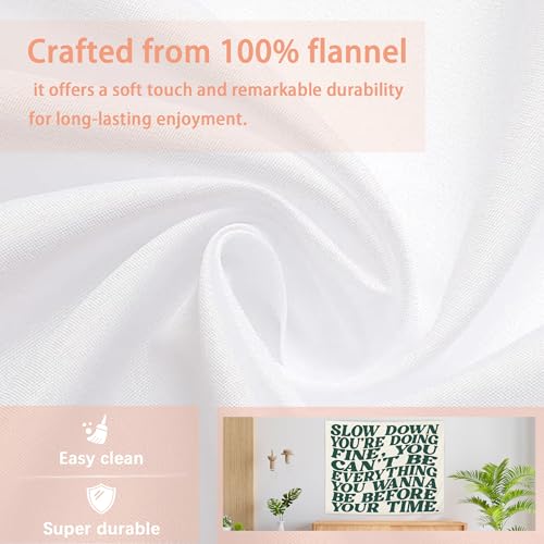 AQYIP Slow Down You\'re Doing Fine Inspirational Tapestry, Green Motivational Tapestry Decorative, Positive Affirmation Quote Wall Tapestries Blanket Decor for Home Office, 50x60 Inch
