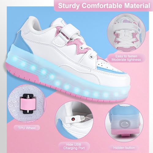 Roller Skates Shoes for Boys and Girls - 2-in-1 Skate Shoes and Sneakers for Kids Fun and Stylish2