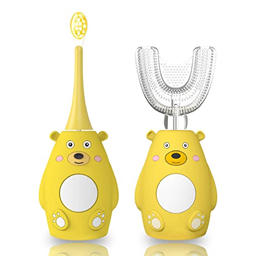 Kids Electric Toothbrush U Shaped, Children Smart Sonic Full Mouth Toddler Toothbrush - Rechargeable Kids Electric Toothbrush With 2 Brush Heads For Age 3-12 #TOP29