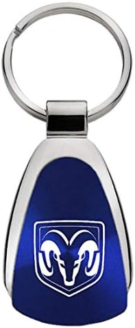 Dodge Au- TOMOTIVE GOLD Logo Metal Tear Drop Key Chain Ram (Blue)
