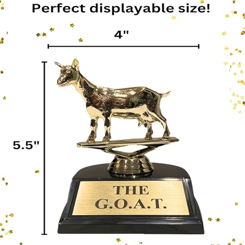 The Goat Trophy | G.O.A.T Greatest of All Time Trophy | Funny Recognition Trophy for Boss, Coworkers, Friends | Laser Engraved Appreciation Trophy. The Humble Goat - Thumbnail 2