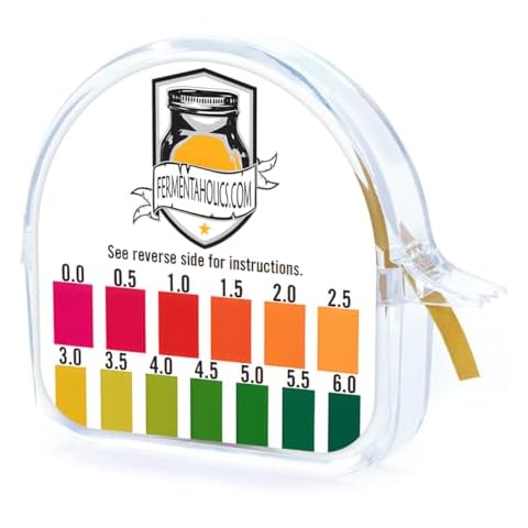 Kombucha Instant Read pH Strips Dispenser - pH Range 0-6 - 15 ft Roll | 180 1" Inch Strips | Single Roll | Food Service, Brewing and Fermentation Test Strips Cover