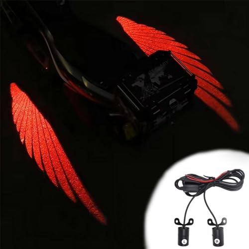 Universal Angel Wing Logo LED Projector Lights - Waterproof Motorcycle Shadow Light Accessories for Electric Vehicle Moto Lovers Gift