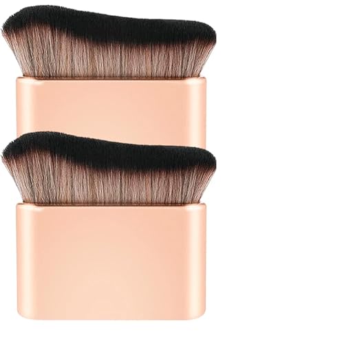 Soft Bristle Body Makeup Brushes for Foundation Sunscreen Tanning Mousse, Rose Gold, ABS, 6.8 × 2 × 6.8 cm, 2 Pack