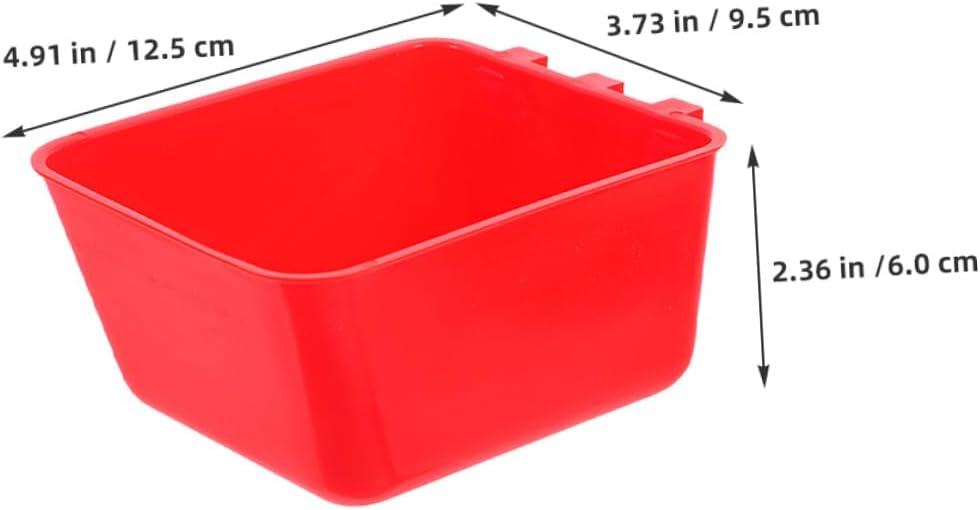 DOITOOL 20pcs Bird Cage Food Bowls and Water Dispensers, Plastic Rectangular Hanging Feeders 12.5x9.5x6cm for Parrots, Lovebirds, Cockatiels, Poultry, and Pigeons