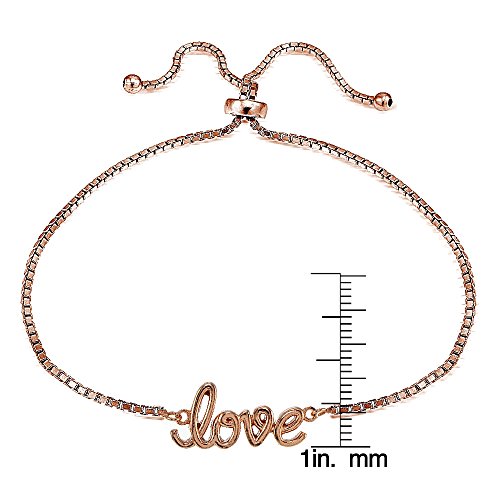 Image of Hoops & Loops Sterling Silver Love Polished Adjustable Bracelet