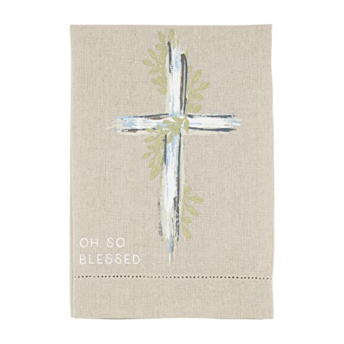 Mud Pie Cross Painted Towel, 21" X14" #TOP17