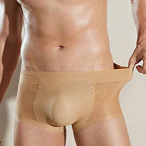 Chyjoey Mens Breathable Body Shaper Shorts, Trimming Butt Lifter Briefs, Padded Compression Shapewear Underwear, Skin, X-Large #TOP2