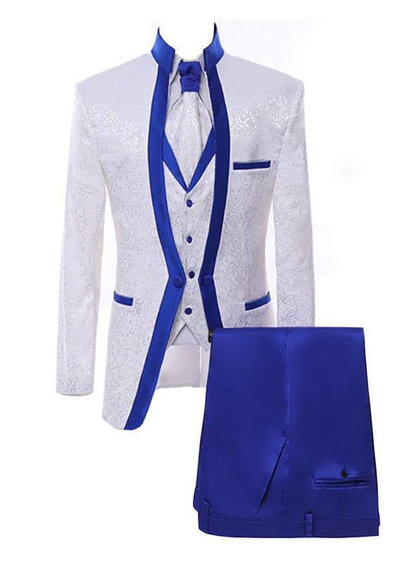 Fashion Mens 3 Piece Jacquard Dress Suit Set Paisley Suits for Men Wedding ST-XZ006