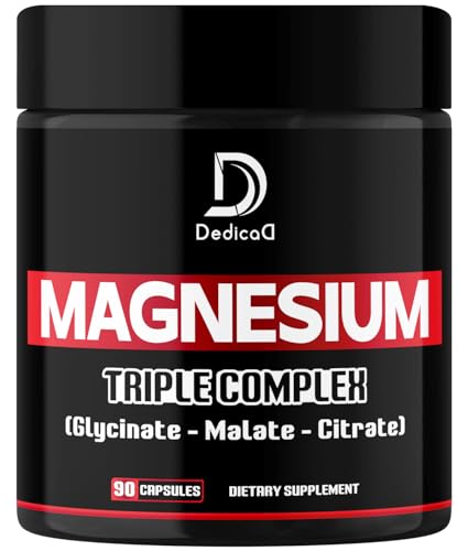 500mg Magnesium Glycinate Supplement (As Magnesium Glycinate, Malate, & Citrate) - 90 Capsules