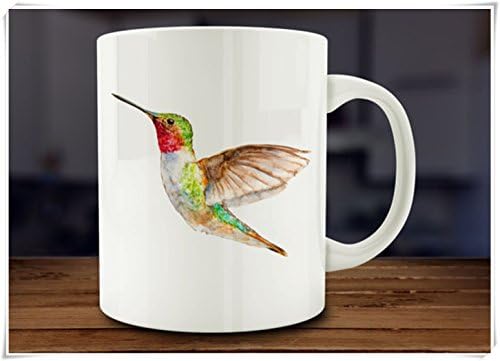 Hummingbird Mug, Watercolor Hummingbird Coffee Mug, Kitchen Art