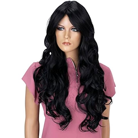 CAISHA by PRETTYSHOP Perücke Voluminös Langhaar Cosplay Theater Show Gewellt Schwarz FS836d Cover