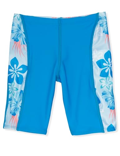 Tuga Bermuda de natação para meninas de 2 a 14 anos, com proteção solar FPS 50+, Celeste, 13-14 Anos