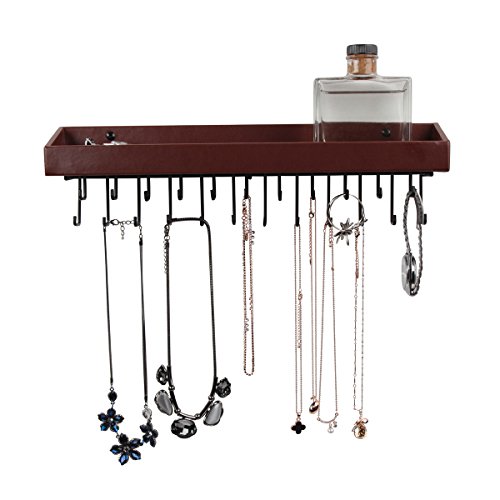 JACKCUBE DESIGN Hanging Jewelry Organizer Necklace Hanger Bracelet Holder Wall Mount Necklace Organizer