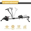 AYNEFY Rowing Machine, Steel Cardio Rower Workout Body Training Fitness Accessory with Multi-Functional Display Panel and 12-Gear Resistance Adjustment for Aerobic Exercise at Home - Image 7