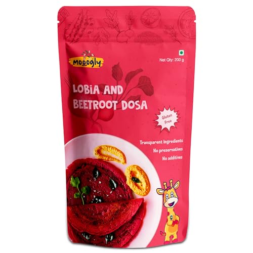 Image of Lobia & Beetroot Dosa Mix 200g | Instant Millet Breakfast Premix | High Protein, Fiber & Iron | Gluten Free, Vegan & Preservative Free Nutritious Chilla Mix Healthy for Kids & Adults