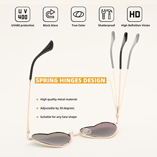 FEISEDY Polarized Heart Sunglasses Women Men Metal Frame Cute Lovely Glasses UV400 Protection B23752