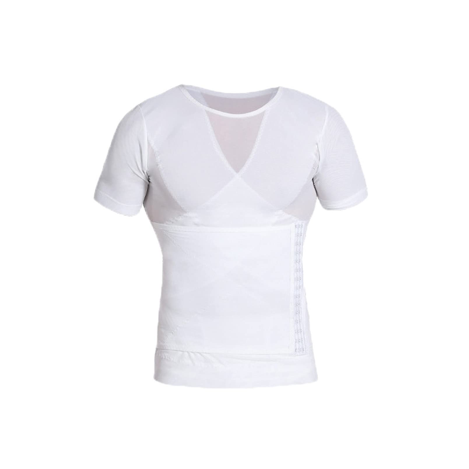 Męska oddychająca koszulka modelująca - wyszczuplająca koszulka kompresyjna Tummy Control Body Shaper Shirt Krótkie rękawy na siłownię good