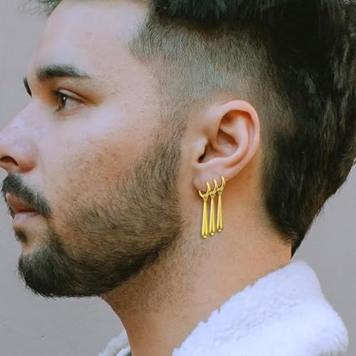 JinYu 10 Pcs One P. Earrings, Anime Dangle Earrings Costume Cosplay, Piercing Cuff Claw Drop Earrings Jewelry Gift for Anime Zoro Lover Fans4