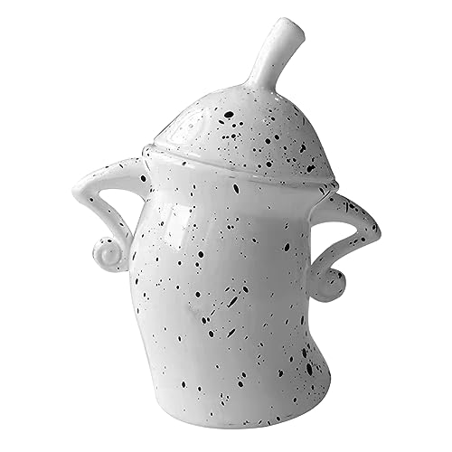 Alomejor Canister with Attitude, Playful PVC Food Storage Jar with Airtight Lid, Drop for Coffee Tea Candy Oil Sauce (White)