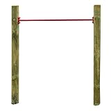 Einzelreck ERR Kinder-Turnreck aus Holz mit Reckstange rot für Garten Outdoor