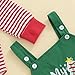 DNOMAID YZARC My 1st Christmas Baby Boy Outfit Stripe Long Sleeve Romper Embroidery Overalls Pants Santa Hat Clothes Set (Green, 3-6 Months)