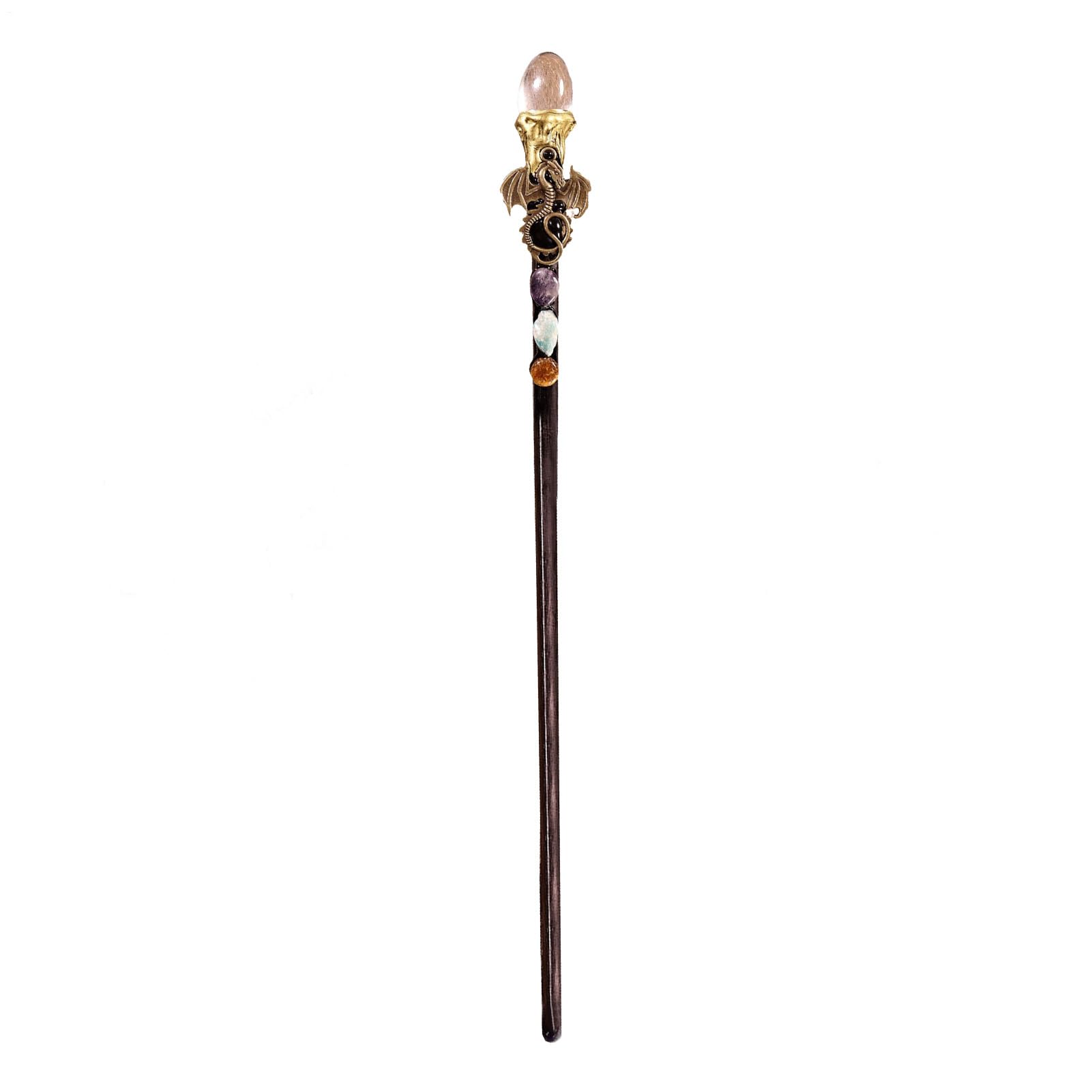 Crystal Wand - 32-34cm Wooden Prop, Princess Role Play, Elegant Costume Accessory | Themed Event Tool with Wedding, Birthday, Halloween Celebration Use
