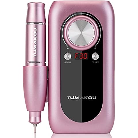 Electric Nail Files, TUMAKOU 30000RPM Professional Portable Nail Drill Machine for Acrylic Nails - USB Rechargeable Adjustable Speed Manicure Pedicure Polishing Shape for Gel, Exfoliating, Polishing Cover
