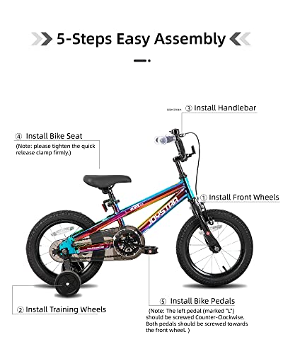 Joystar Pluto 14 Inch Kids Bike For Ages 3-5 Boys Girls Toddler Bike With Training Wheels Toddler Kids' Bicycle Oil Slick #TOP5