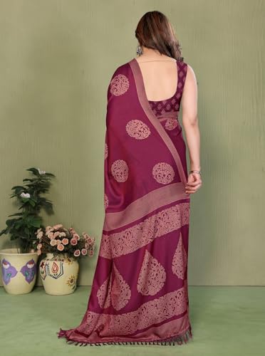 Image of Amazon Brand - Tavasya Womens Blocked Printed Daily Wear Chiffon Georgette Saree With Blouse With Blouse