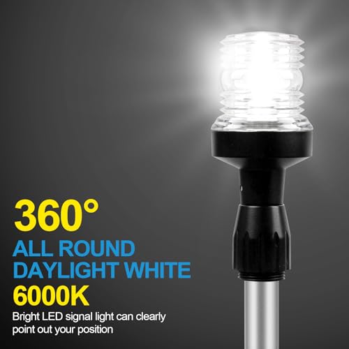 Obcursco Boat Stern Lights, 27"-48” Telescoping Pole Anchor Light with Base by Obcursco - Used condition - Image 3