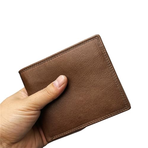 Top Tier Cowhide Men's Wallet Vintage Horizontal Zipper Change Credit Card Slot Leather Men's Bag3