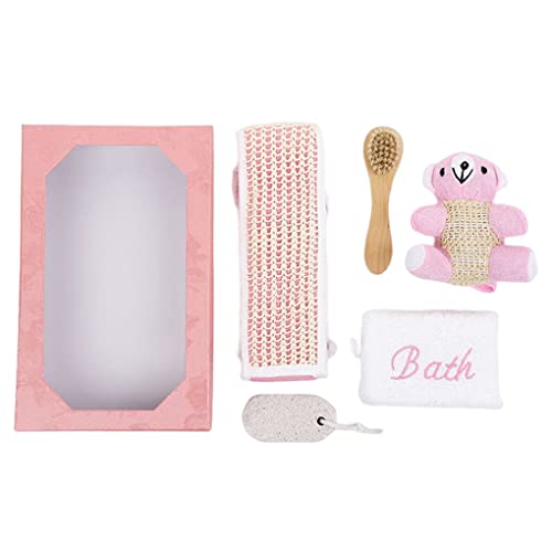 SUDNJIALQ Conjunto de banho com 5 peças, resistência para massagem corporal, hidratante, ferramentas