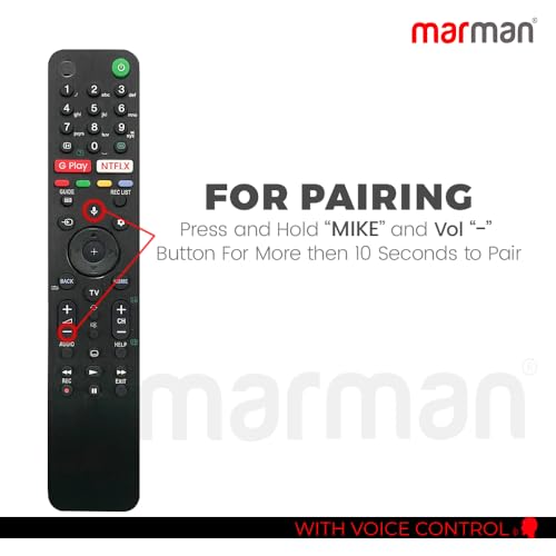Image of marman Compatible with Sony Bravia Remote Control Original Model RMF-TX500E with Voice Function Only P Series OLED UHD 4K HDR TV Suitable for these Patterns X85J A80J X800H RMF-TX500U- Pairing Must !