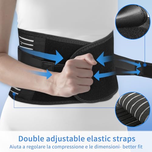 Poligono Faja Lumbar para Hombre y Mujer, Faja Abdominal Hombre Trabajo para Soporte de Espalda, Cinturon Lumbar de Tamaño Ajustable con Elástico, Diseño Ergonómico para Aliviar el Dolor, L - imagen 3