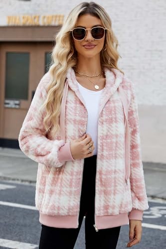 ReachMe Womens Oversized Sherpa Jacket Fuzzy Fleece Zip Up Hoodies with Pockets Warm Fall Outfits Winter Coats2