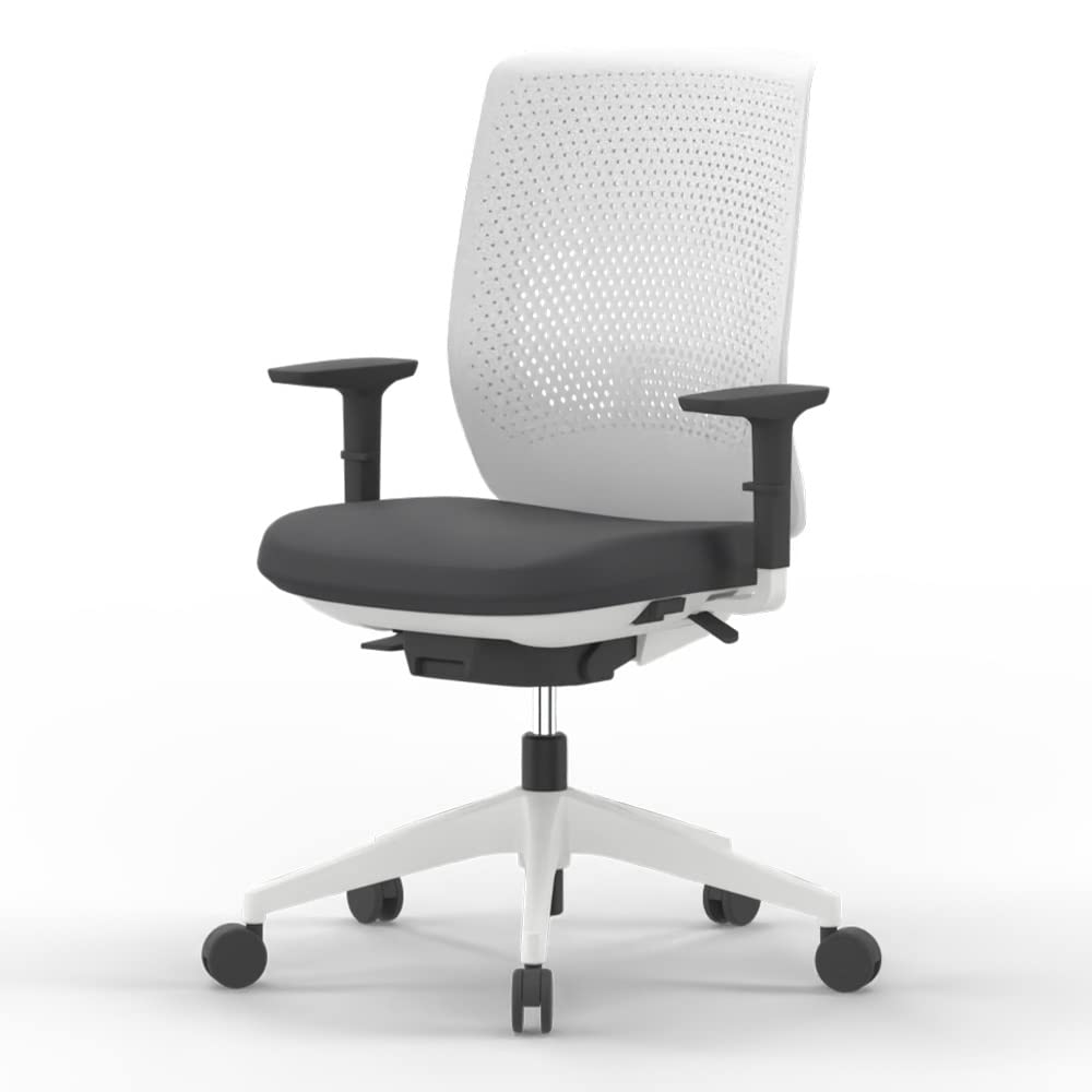 Silla de Oficina Profesional Top Actiu Trim White & Black tapizada. Ergonómica, Brazos Regulables 3D con certificación 24h hasta 150kg