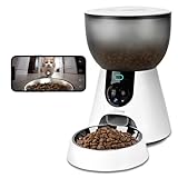 Lychee Automatic Cat Feeder with Camera, 5G WiFi Pet Feeder, 1304P HD Video with Night Vision,2-Way Audio Smart App Control, 4L Dry Food Dispenser for Cats and Samll Dog