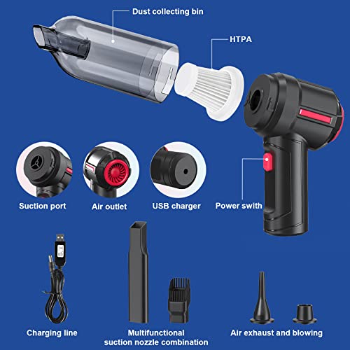 RaMokey Handheld Vacuum Cordless, Mini Car Vacuum Cleaner with 9000Pa/ 120W/ 12V High Power Cordless Rechargeable, car vaccum for Home/Office/Pet Hair - Image 6