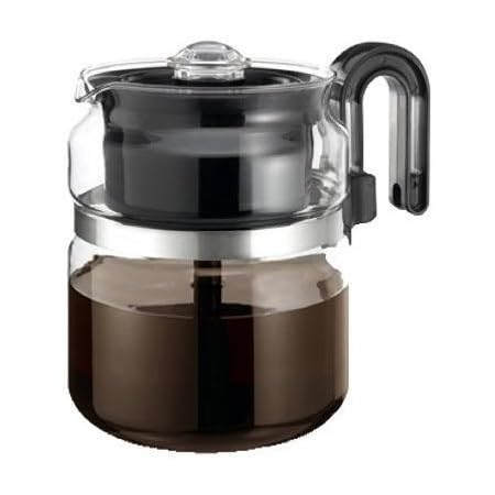 Amazon.com: Cafetera de 8 tazas con soporte para estufa Medelco PK008., 4,  Clear/Black : Hogar y Cocina