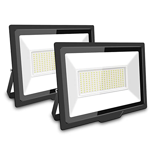 SKYWORLD 2 Pcs 150W Outdoor LED Flood Lights, 15000LM LED Security Lights, IP66 Waterproof